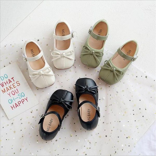 

flat shoes girls' 2021 summer fashion pure color bow princess sandals soft soled non slip, Black;grey
