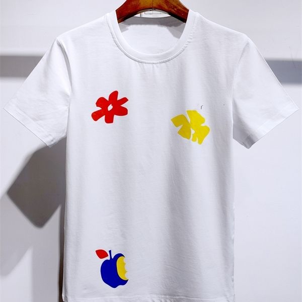 

2021 summer new trendy brand men's t-shirt pure cotton short-sleeved fabric comfortable and fashionable all-match3i, White;black