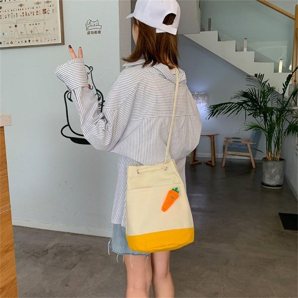 

shoulder bags women bag carrot printed casual tote outdoor messenger canvas zipper crossbody for sac femme