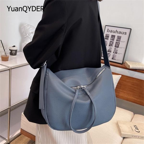 

evening bags solid color leather ladies shoulder bag luxury designer women crossbody fashion large capacity women's