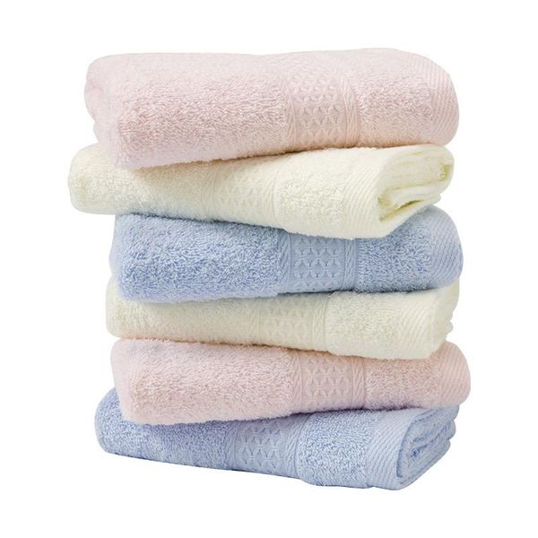 

towel 100% cotton bathroom face hand skin friendly yellow blue pink towels
