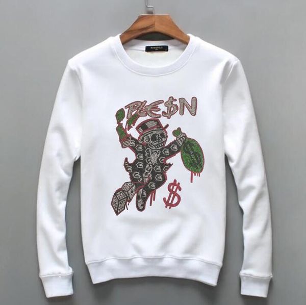 

men's hoodies & sweatshirts rhinestone design men casual 2021, Black