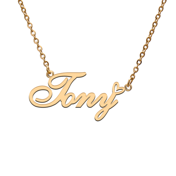 

charms god with love heart personalized character necklace name tony for friend jewelry gift, Bronze;silver