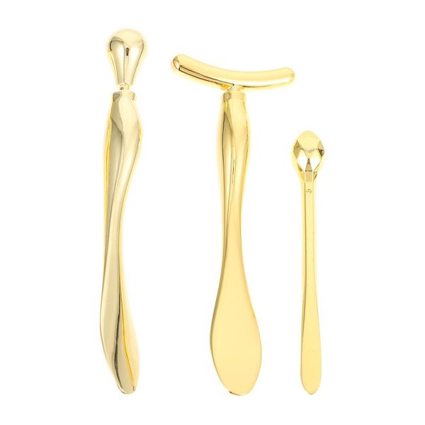 

eyebrow tools & stencils 3pcs practical facial cream spoon eye applicator makeup treatment golden