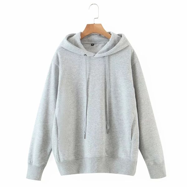 

women loose terry hoodie pullovers casual lady long sleeve autumn sweatshirts sw1058 210430, Black