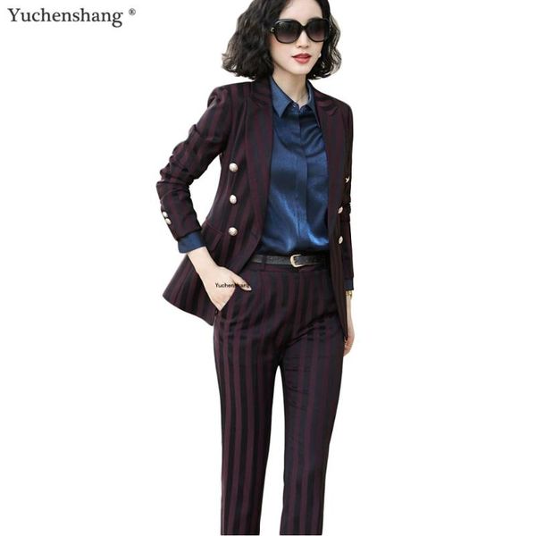 

women's suits & blazers arrival women pant suit big size 5xl fashion striped jackets and trousers 2 piece sets, White;black