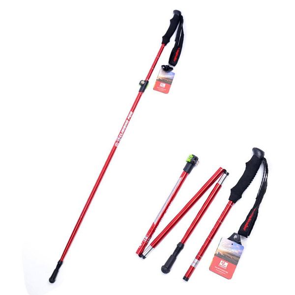 

trekking poles women outdoor mountaineering walking exterior lock m type rod folding crutch stick aluminum alloy short cane hiking