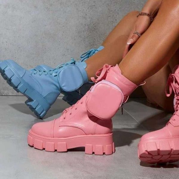 

dress shoes boots women's autumn winter 2021 mid thick heel, Black