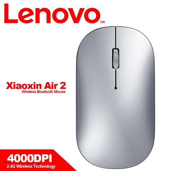 

lenovo xiaoxin air 2 wireless mouse with bluetooth 4.0 dual-mode 4000dpi cnc polishing for windows 10 8 7 mice