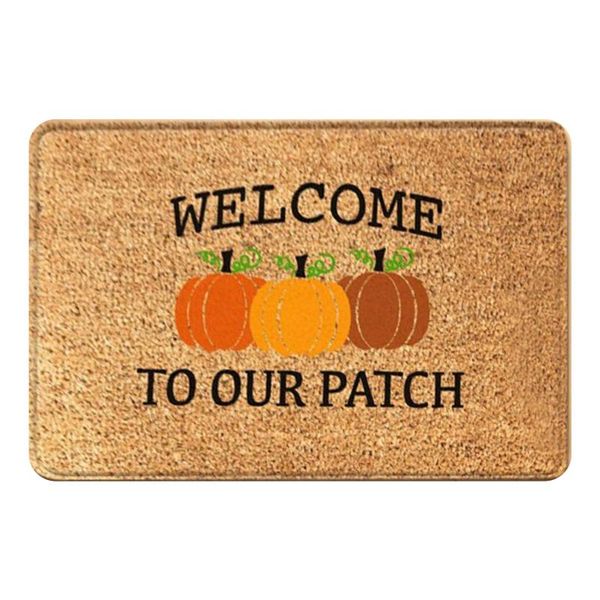 

carpets welcome to our patch cartoon doormat anti-slip square floor mat living room/outdoor entrance carpet halloween pumpkin enjoyment