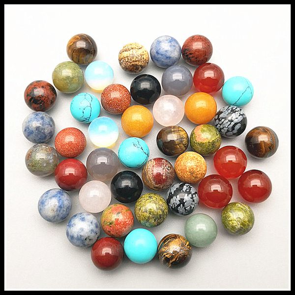 

50pcs loose gem stone round ball no hole 8mm for craft display items natural beads collections whole price jewelry accesory, Black