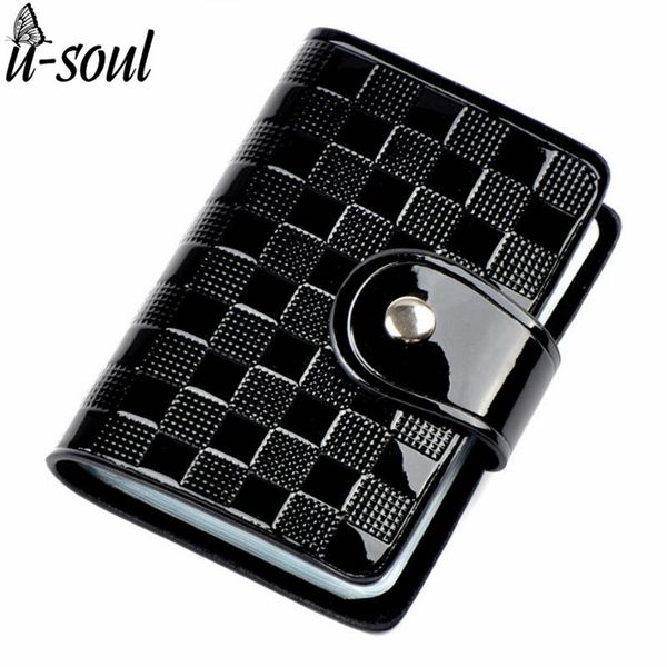 

card holders candy colors patent leather holder good quality business 20 pages id cases c1191k, Brown;gray
