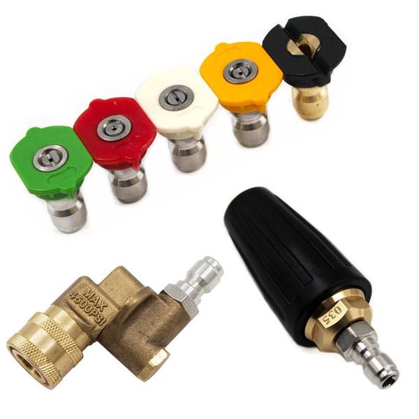 

water gun & snow foam lance 1/4" car pressure washer accessory turbo nozzles sprayer rotray pivoting coupler jet for quick connector