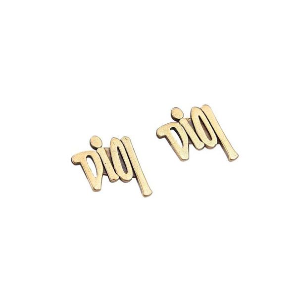 

fine accessories letter stud earrings, Silver