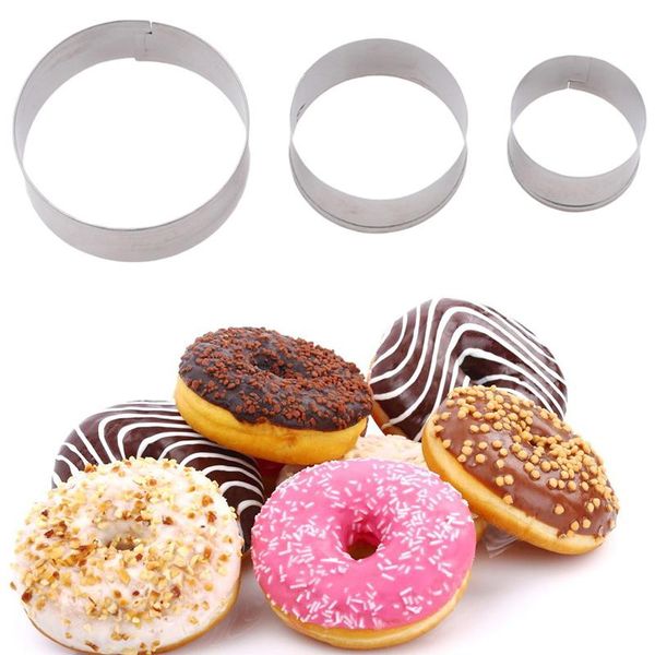 

cake tools 3pcs/set stainless steel round circle cookie mousse ring gum paste mould layer slicer diy wedding