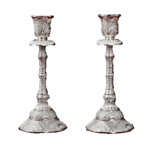 

silver vintage candle holders candelabras pillar holder candelabros de mesa wedding decoration sticks metal hh50zt