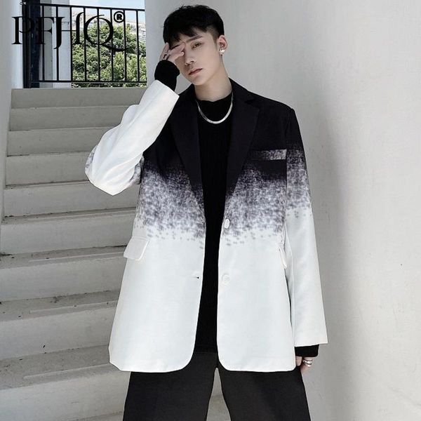 

men's suits & blazers pfhq design men clothes personality gradient color trend fashion suit coat 2021 korean casual long sleeve 21d3566, White;black