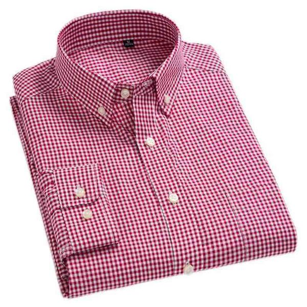 

arrival men's oxford wash and wear plaid shirts 100% cotton casual fashion design dress 210705, White;black