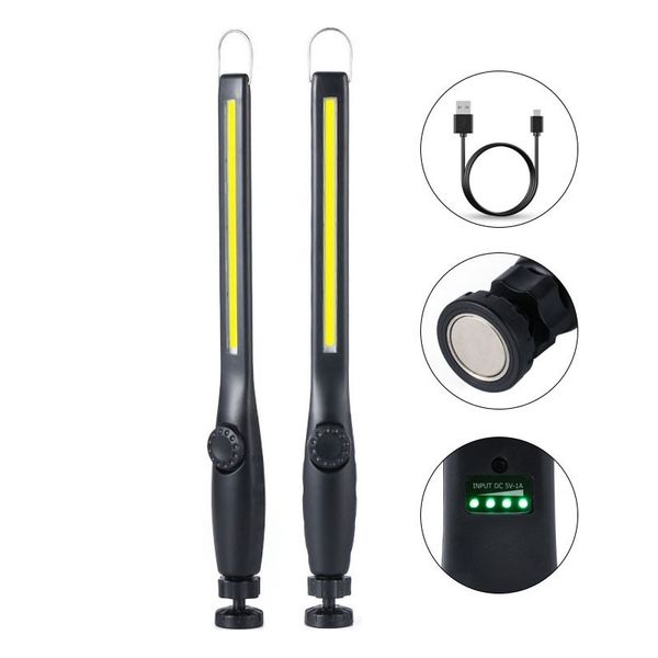 

usb charging hand-held cob working strip automobile maintenance lamp, outdoor emergency flashlight