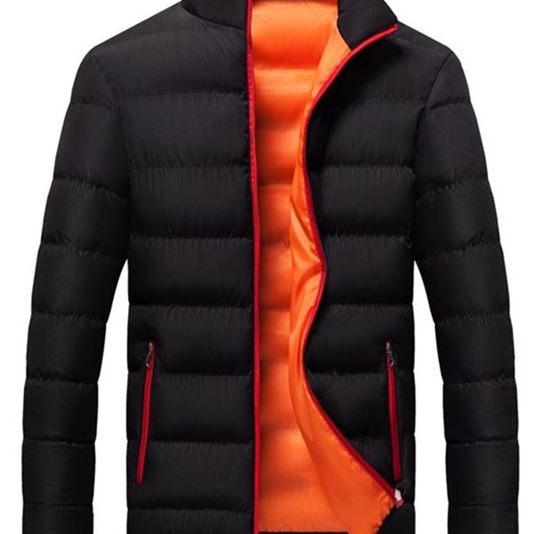 

Public version cotton padded men's down jacket running volume coat winter stand collar thickening, Black
