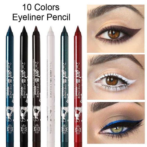 

color liquid gel eyeliner pen long lasting eye liner waterproof sweat-proof no smudging eyes beauty makeup tools tslm11