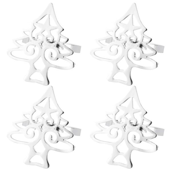 

napkin rings 4pcs christmas tree alloy beautiful delicate ring buckle table decoration western restaurant dinner holder