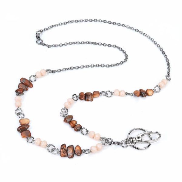 

pendant necklaces fashion crystal beads lanyard badge holder name lanyards for keys, Silver