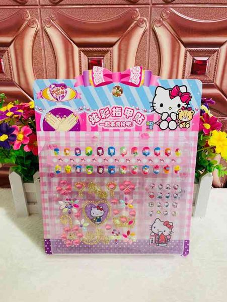 

children colorful box diy cartoon nail stickers diamond jewelry beauty kit