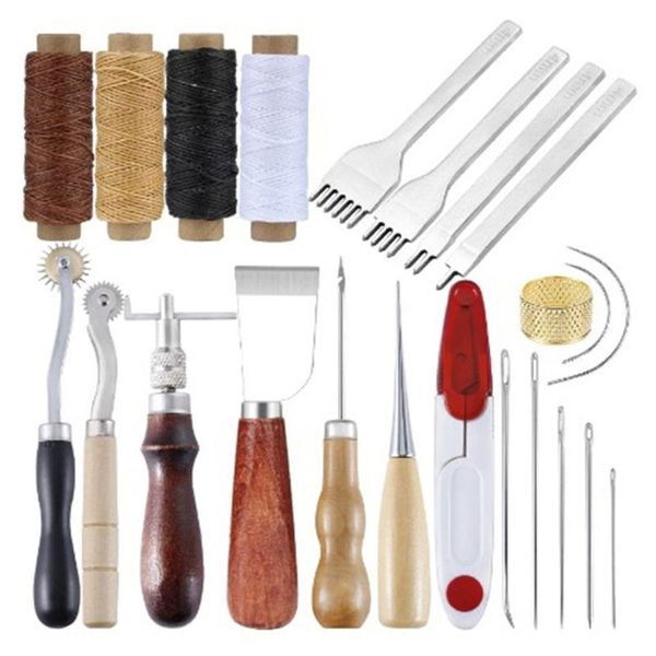 

professional hand tool sets leather craft tools kit sewing stitching punch carving work saddle set accessories diy