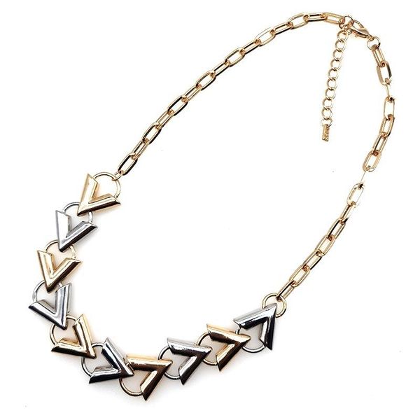 

chains fashion necklace pendant simple all-match ol v word wide for women 2021 hand jewelry, Silver