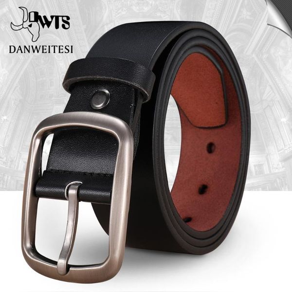 

belts [dwts] men's belt cowboy leather luxury designer cowhide fashion, Black;brown