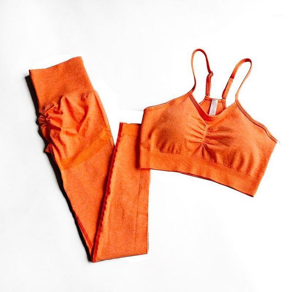 

yoga outfit 2 pieces women set fitness workout suit sportswear padded sports bra high waist pants gym tights seamless leggings