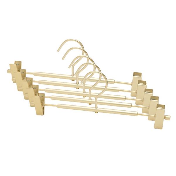 

hangers & racks aluminium alloy trouser hanger with clip multifunction portable not easy rust fade anti slip for towels dress fp8