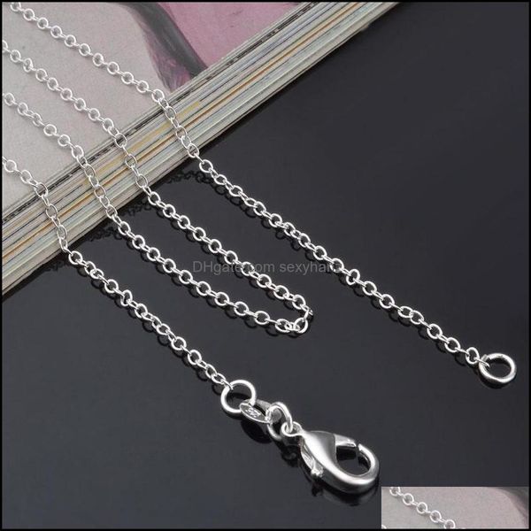 

chains necklaces & pendants jewelry 925 sterling sier o necklace chain 1mm 16-24inches diy for christmas gift women men drop delivery 2021 v, Silver