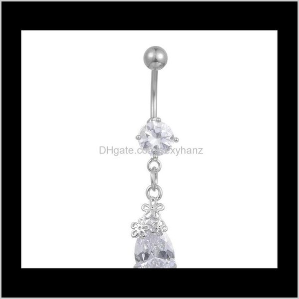 

& bell drop delivery 2021 g0025 ( 1 color ) nice style button ring retail selling navel rings body piercing jewelry dangle accessories fashi, Silver