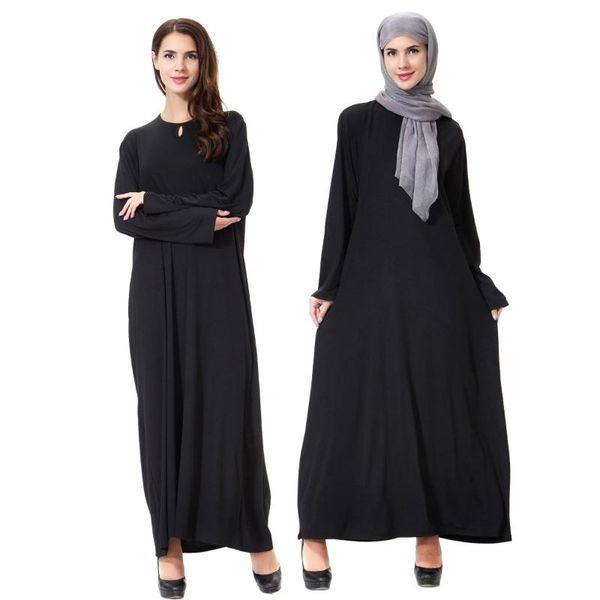 

casual dresses muslim women's robe dubai fashion arabian middle east black visit mosque costume, Black;gray