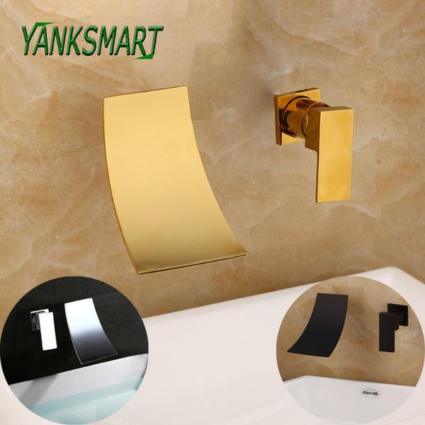 

bathroom sink faucets yanksmart chrome finished wall mounted waterfall brass ceramic single hole & handle basin bowl taps