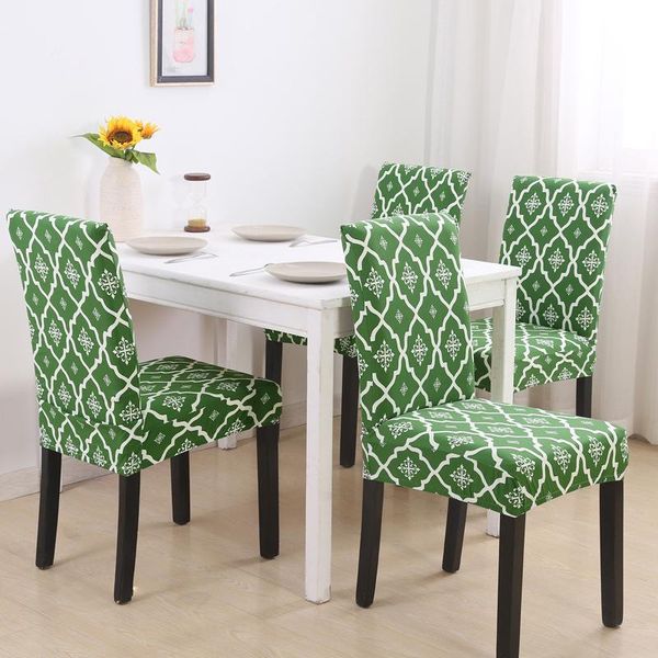 

chair covers fashion elastic print dining cover modern removable kitchen seat case stretch slipcover for banquet wedding party