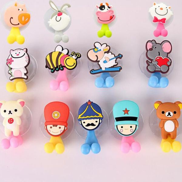 

toothbrush holders holder suction cartoon animal tooth brush hooks for kids children bathroom set accessories eco-friendly