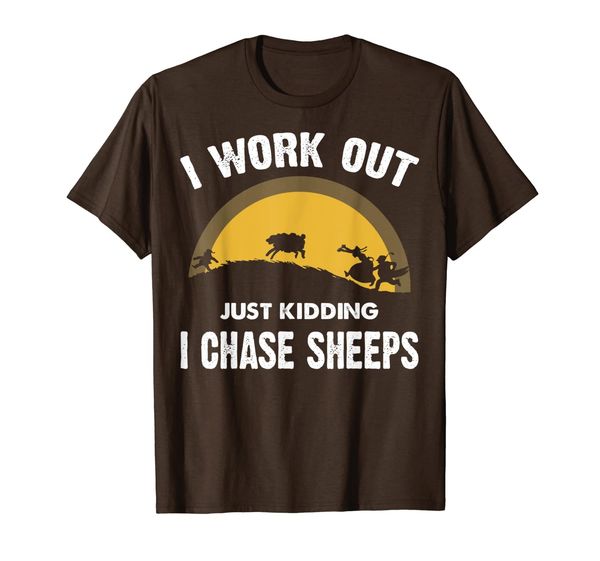 

i workout just kidding i chase sheeps t-shirt, White;black
