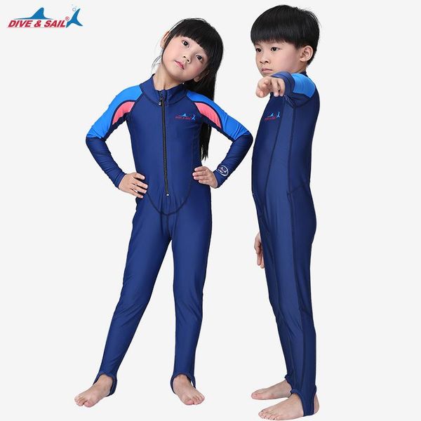 

one-piece suits long sleeves kids wetsuits diving for boys/girls children rash guards one pieces surfing swim snorkel swimwear