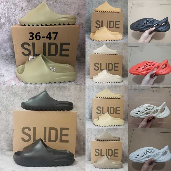 

factory foam runner sandal earth brown triple black white sand resin mens slides kanye slipper luxurys designers women home loafers 36-47 zl