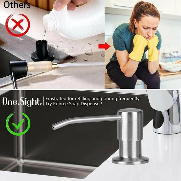 

liquid soap dispenser 304 steel sink pump head extension silicone bathroom washing cleaning hand tube w3e1