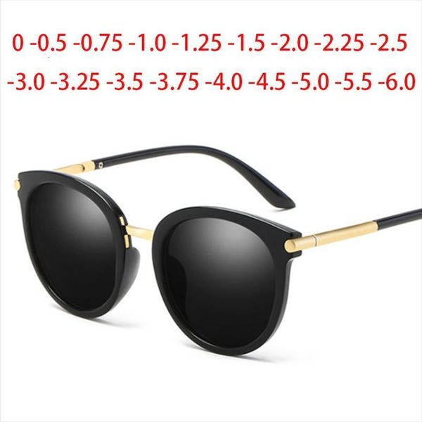 

round retro women polarized prescription sunglasses men driving mirror gafas fashion myopia eye glasses 0.5 1.0 2.0 to 5.0, White;black