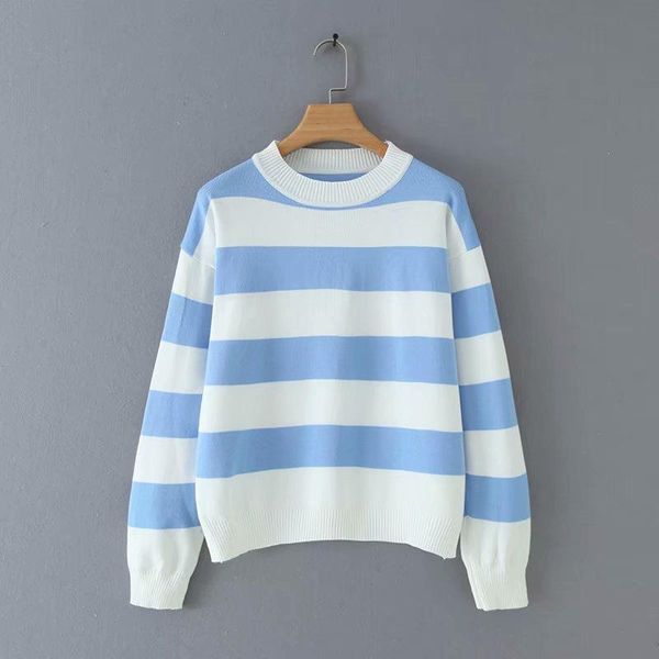 

women's sweaters casual oversized striped sweater women autumn clothing long sleeve loose pullover winter knitted ladies white jumper, White;black