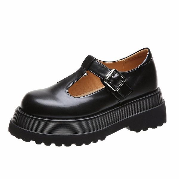 

dress shoes lolita women japanese style mary jane wedge pumps ladies vintage high heel platform oxfords thick bottom casual shoe, Black
