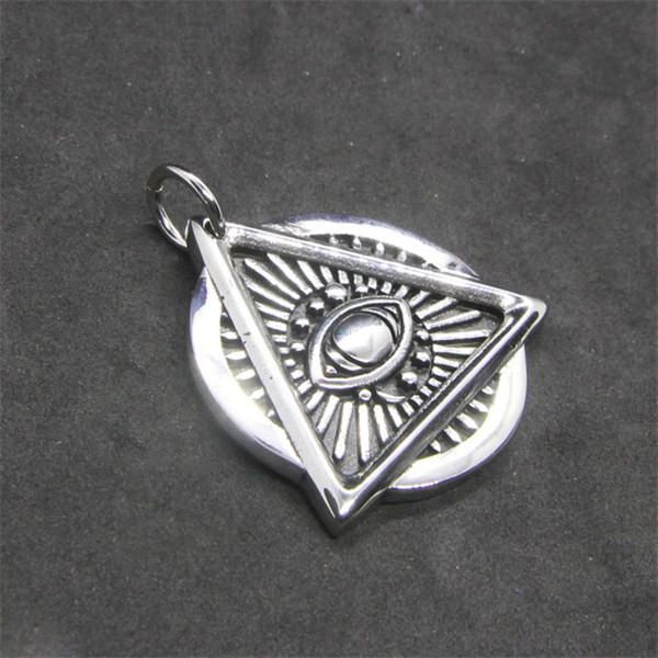 

pendants est all seeing eye pendant 316l stainless steel fashion cool man necklace, Black