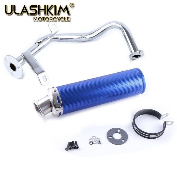 

motorcycle exhaust system gy6 50 80 scooter performance blue 50cc 137qma 139qmb engine chinese parts