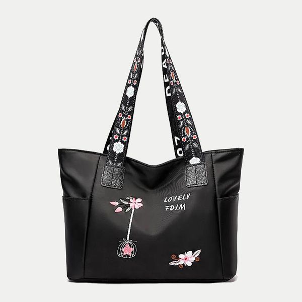 

evening bags casual large capacity shoulder for women waterproof oxford handbag totes fashion embroidery female shopping bagÂ