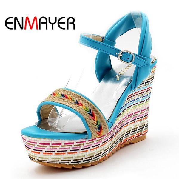 

dress shoes mixed colors bohemia sale women summer wedges sandals platform open toe high-heeled gladiator, Black